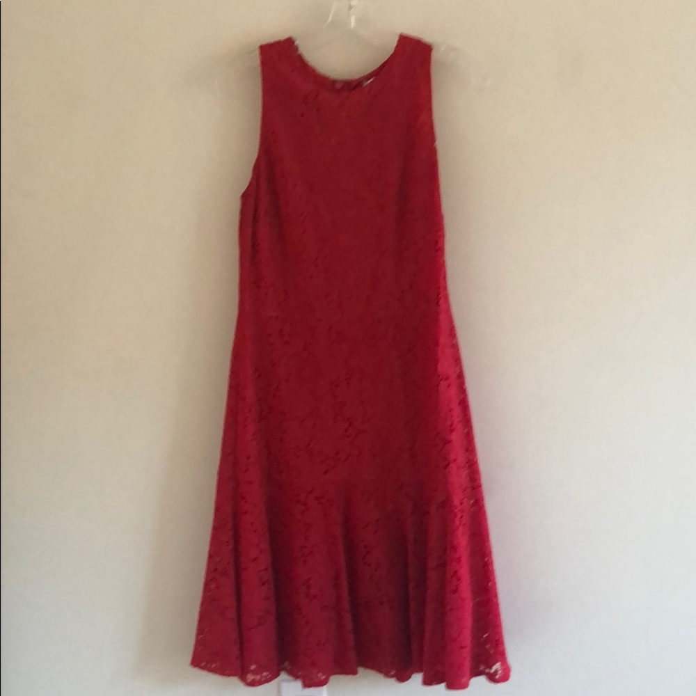 Red fit and flare dress